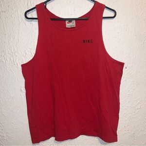 90s Nike White Tag Red Swoosh Tank Top Shirt L